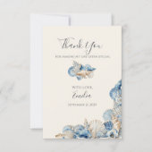 Elegant Seashell Border Wedding Dankeskarte (Vorderseite)
