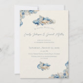 Elegant Seashell Border Wedding Einladung (Vorderseite)