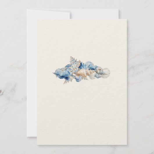 Elegant Seashell Border Wedding Einladung (Rückseite)