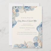 Elegant Seashell Border Wedding Einladung (Vorderseite)