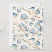 Elegant Seashell Border Wedding Einladung (Rückseite)