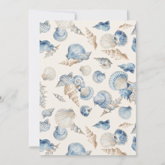 Elegant Seashell Border Wedding Einladung (Rückseite)