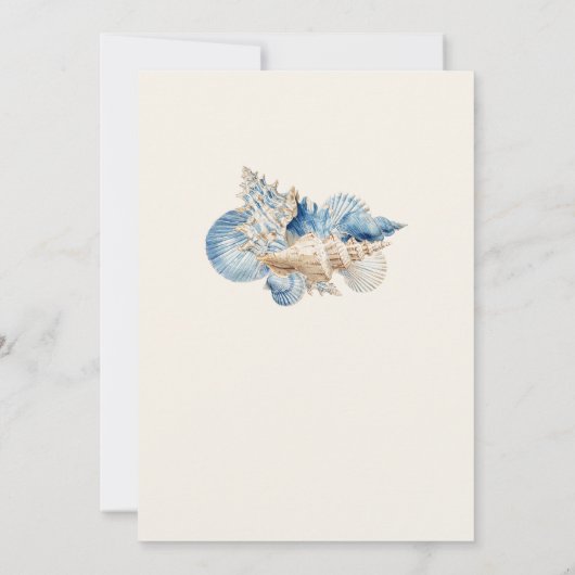 Elegant Seashell Border Wedding Einladung (Rückseite)