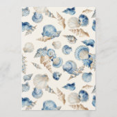 Elegant Seashell Border Wedding Menükarte (Rückseite)