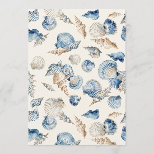 Elegant Seashell Border Wedding Menükarte (Rückseite)