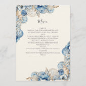 Elegant Seashell Border Wedding Menükarte (Vorderseite)