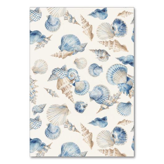 Elegant Seashell Border Wedding Tischnummer (Rückseite)