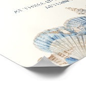 Elegant Seashell Border Wedding welcome Poster (Ecke)