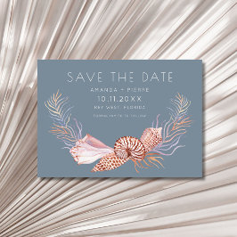 Elegant Seashell Foto Beach Wedding Save the Date