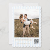 Elegant Seashell Gold & Blue Coastal Wedding Save The Date (Rückseite)
