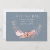 Elegant Seashell Photo Beach Wedding Save the Date (Vorderseite)