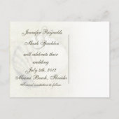 Elegant Seashell Wedding Save the Date Postcard Ankündigungspostkarte (Rückseite)