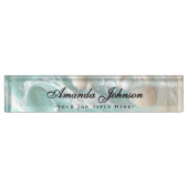 Elegant Seashells Beach Script Namensplakette (Vorderseite)