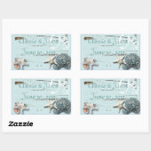 Elegant Seashells Beach Wedding Stationery Rechteckiger Aufkleber (Blatt)