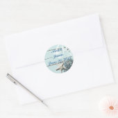 Elegant Seashells Beach Wedding Stationery Runder Aufkleber (Umschlag)