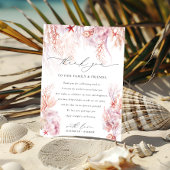 Elegant Seashells Corals Wedding Dankeskarte
