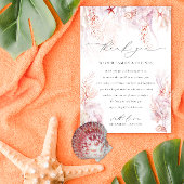Elegant Seashells Corals Wedding Dankeskarte