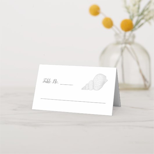 Elegant Seashells Nautical Wedding Platzkarte (Vorderseite)