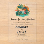 Elegant Seaside Beach Wedding Invitation Acryleinladungen (Vorderseite)