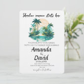 Elegant Seaside Beach Wedding Invitation Einladung (Stehend Vorderseite)