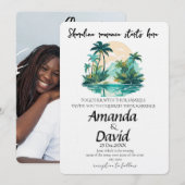 Elegant Seaside Beach Wedding Invitation Einladung (Vorne/Hinten)