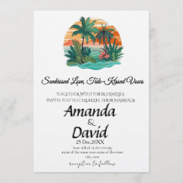 Elegant Seaside Beach Wedding Invitation Einladung