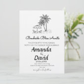 Elegant Seaside Beach Wedding Invitation Einladung (Stehend Vorderseite)