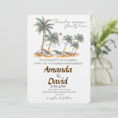 Elegant Seaside Beach Wedding Invitation Einladung (Stehend Vorderseite)