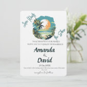 Elegant Seaside Beach Wedding Invitation Einladung (Stehend Vorderseite)