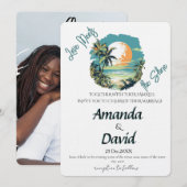 Elegant Seaside Beach Wedding Invitation Einladung (Vorne/Hinten)