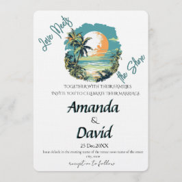 Elegant Seaside Beach Wedding Invitation Einladung