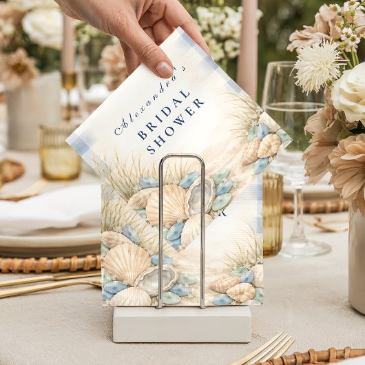 Elegant Seaside Shell Bridal Shower Serviette