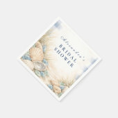 Elegant Seaside Shell Bridal Shower Serviette (Ecke)