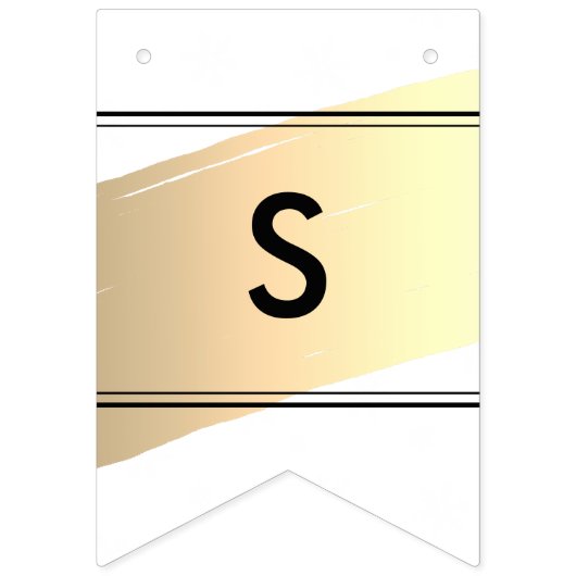 Elegant Season's Grüße Gold Paint Brush Swish Wimpelkette (Erste Fahne)