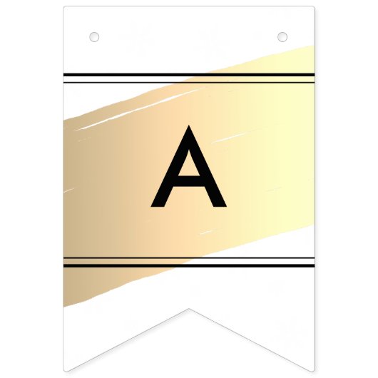 Elegant Season's Grüße Gold Paint Brush Swish Wimpelkette (Dritte Fahne)