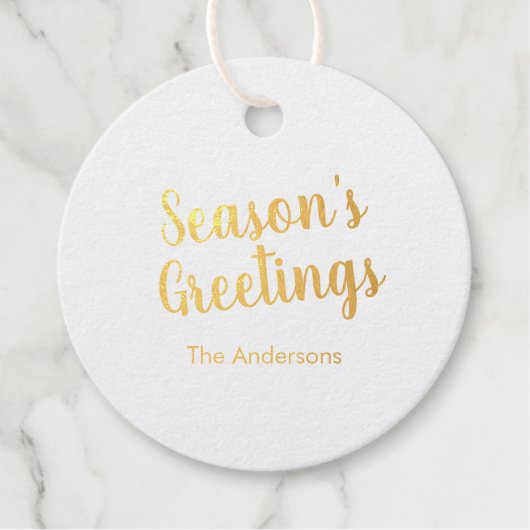 Elegant Season's Grußskript Geschenkanhänger (Vorderseite)