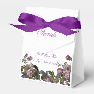 Elegant sei meine Brautjungfer Vintage lila floral Geschenkschachtel