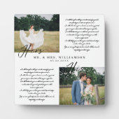 Elegant Sein & Hers Wedding Vows Minimal 2 Foto Fotoplatte (Vorderseite)
