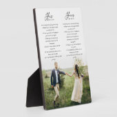 Elegant Sein & Hers Wedding Vows Minimales Foto Fotoplatte (Seite)