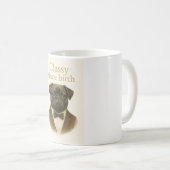 Elegant seit Geburt – Schwarzer Mops Kaffeetasse (VorderseiteRechts)