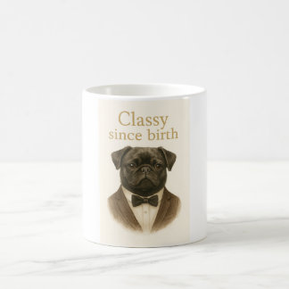 Elegant seit Geburt – Schwarzer Mops Kaffeetasse