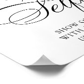 Elegant Selfie Smile Black Script | Ihr Hashtag Poster (Ecke)