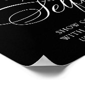 Elegant Selfie Smile White Script | Ihr Hashtag Poster (Ecke)
