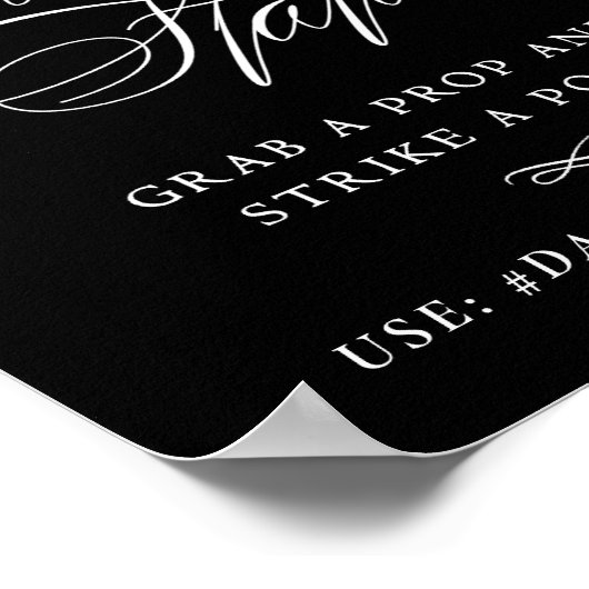 Elegant Selfie Station Weißes Skript | Soziale Med Poster (Ecke)