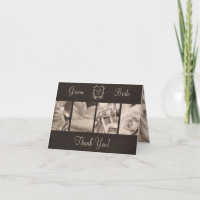 Elegant Sepia Biker Wedding Thank You Card