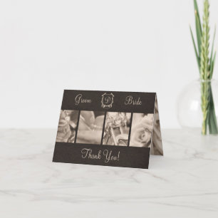Elegant Sepia Biker Wedding Thank You Card Dankeskarte