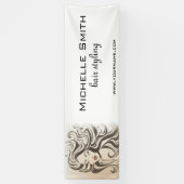 Elegant Sepia Chic Wavy Frisur Extensions Banner (Vertikal)