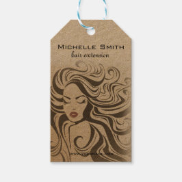 Elegant Sepia Chic Wavy Frisur Extensions Geschenkanhänger