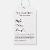 Elegant Sepia Chic Wavy Frisur Extensions Geschenkanhänger (Rückseite)