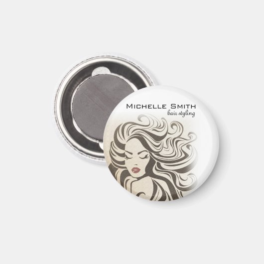 Elegant Sepia Chic Wavy Frisur Extensions Magnet (Vorderseite/Rückseite)